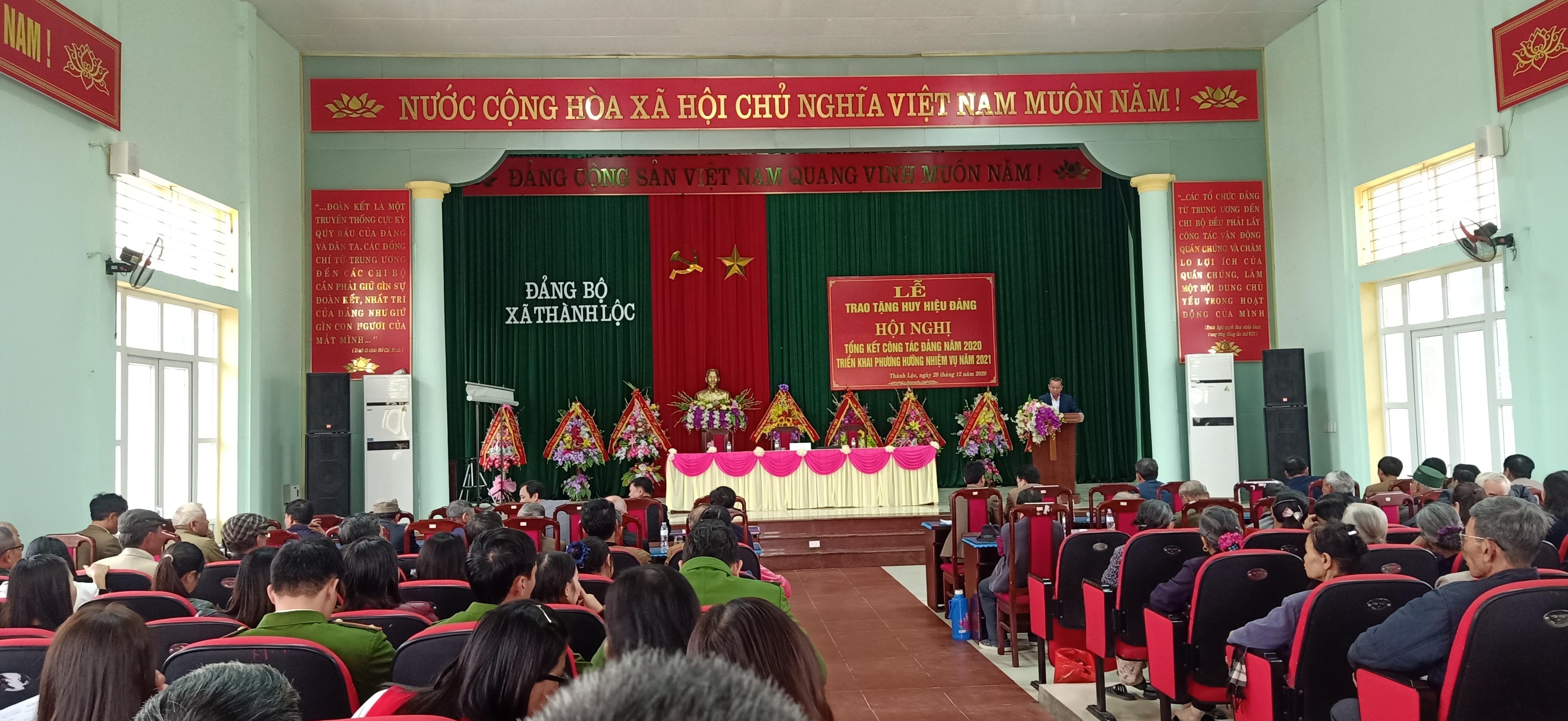 Đảng bộ xã Thành Lộc tổ chức Hội nghị Tổng kết công tác Đảng năm 2020 và Triển khai phương hướng, nhiệm vụ  năm 2021